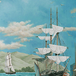 Обои ручная роспись Nantucket Crossing Brandt colourway on scenic paper варинант исполнения - 4 | Loft Concept в Ульяновске