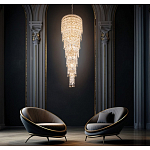 Люстра многоярусная каскадная с хрустальными подвесками Roul Crystal Light варинант исполнения - 8 | Loft Concept в Ульяновске