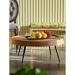 Журнальный столик с круглой фактурной столешницей из натурального дерева Vortex варинант исполнения - 4 | Loft Concept в Ульяновске