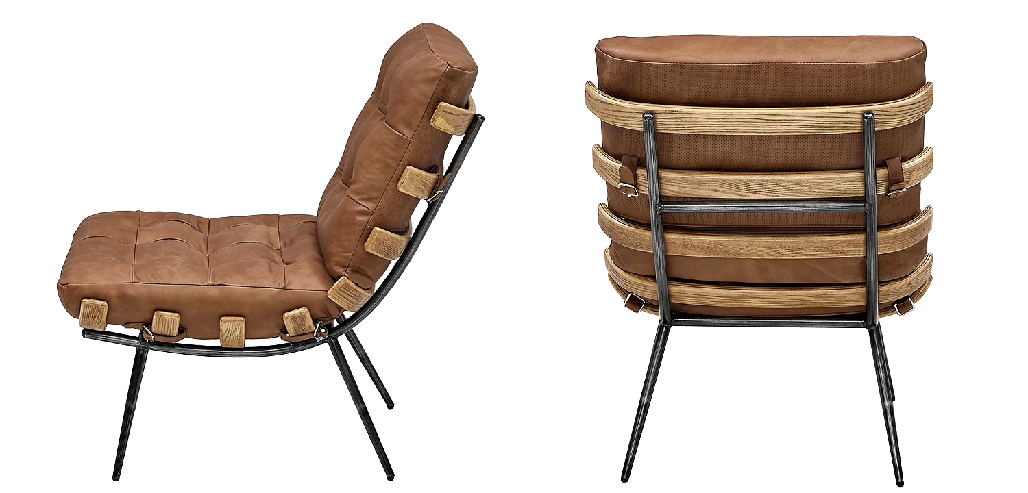 Кресло Philbert Chair brown leather Кресло Philbert Chair brown leather - Loft-Concept в Ульяновске