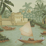 Обои ручная роспись River Scenes of Bengal Verdoyant варинант исполнения - 3 | Loft Concept в Ульяновске