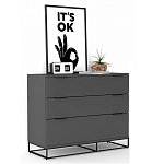 Комод цвета графит с 3-мя ящиками Strict Lines  варинант исполнения - 2 | Loft Concept в Ульяновске