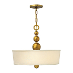 Люстра подвесная с белым тканевым цилиндрическим абажуром и декоративными шарами Hinkley варинант исполнения - 8 | Loft Concept в Ульяновске