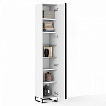 Шкаф-пенал белый с зеркальной дверцей Strict Lines варинант исполнения - 3 | Loft Concept в Ульяновске