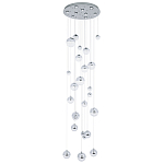 Каскадная люстра с плафонами в виде хрустальных сфер Esme Sphere Crystal Chrome Cascade Chandelier 25 варинант исполнения - 1 | Loft Concept в Ульяновске