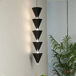 Подвесной светильник светодиодный в виде ряда черных металлических конусов  Herringbone варинант исполнения - 3 | Loft Concept в Ульяновске