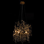 Подвесная люстра в виде ветвей деревьев золотого цвета с прозрачными подвесками-каплями 8 и 14 ламп Droplet Chandelier варинант исполнения - 5 | Loft Concept в Ульяновске