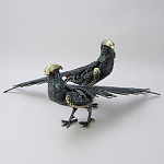 Статуэтка бронзовая пара Фазаны синие Bronze Birds варинант исполнения - 1 | Loft Concept в Ульяновске