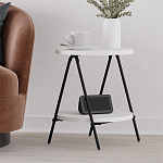 Стол приставной с 2-мя круглыми белыми столешницами ESSEL SIDE TABLE WHITE варинант исполнения - 6 | Loft Concept в Ульяновске