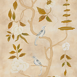 Обои ручная роспись Gustavian Tree of Life Special Colourway on Edo custom white painted silk варинант исполнения - 2 | Loft Concept в Ульяновске