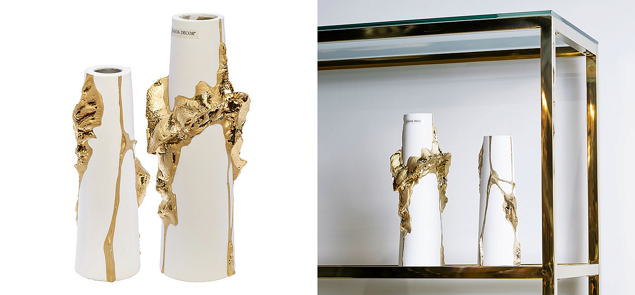 Ваза Rhea white with gold 30 Ваза Rhea white with gold 30 - Loft-Concept в Ульяновске