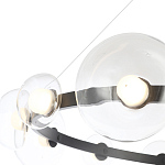 Люстра подвесная круглая с 12-ю прозрачными куполообразными плафонами и черным металлическим основанием Flos Wireline Lighting варинант исполнения - 4 | Loft Concept в Ульяновске