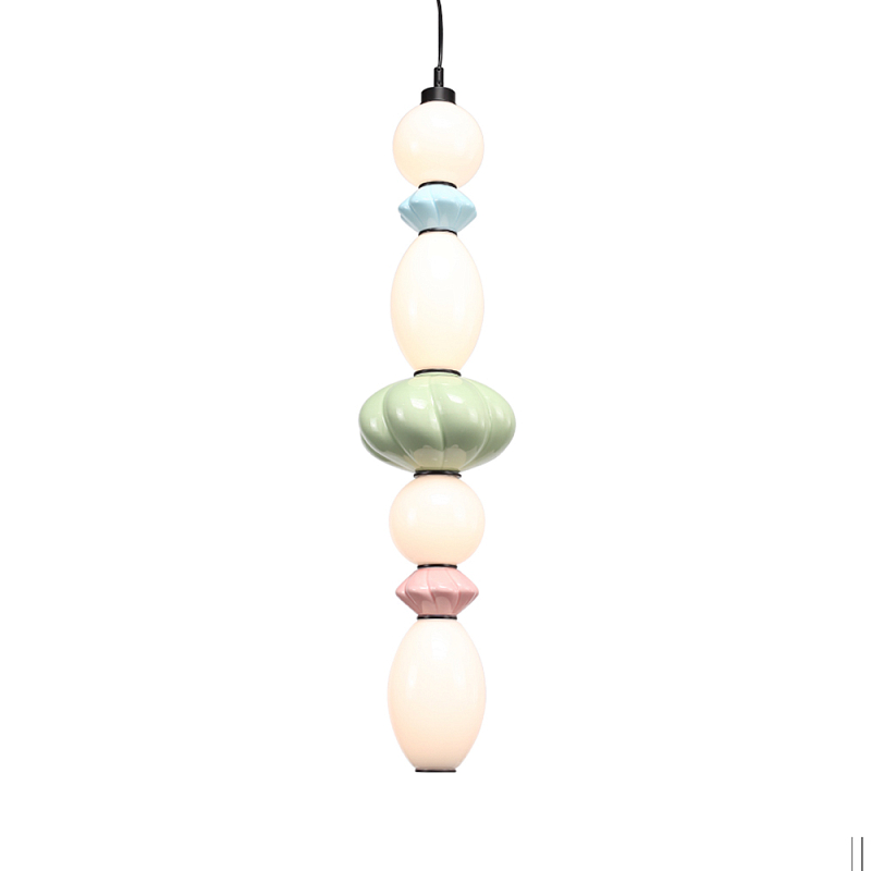 Подвесной светильник фигурный с керамическими элементами 32W LED Fragrant Light Зеленый Голубой Розовый в Ульяновске | Loft Concept 