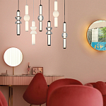 Подвесной светильник из дымчатого стекла цилиндрической формы с чёрным металлическим основанием Hiding secrets варинант исполнения - 9 | Loft Concept в Ульяновске