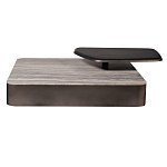 Столик журнальный квадратный  с полкой Sculptural Marble Accent с мрамором  варинант исполнения - 3 | Loft Concept в Ульяновске