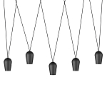 Подвесной светильник черными плафонами на длинных пересекающихся тросах Construction варинант исполнения - 1 | Loft Concept в Ульяновске