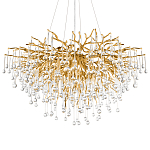 Люстра подвесная с прозрачными стеклянными подвесками в форме капель Диаметр 100 см Droplet Chandelier варинант исполнения - 7 | Loft Concept в Ульяновске