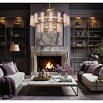 Люстра двухъярусная круглая с текстурными цилиндрическими плафонами Glimpse варинант исполнения - 5 | Loft Concept в Ульяновске