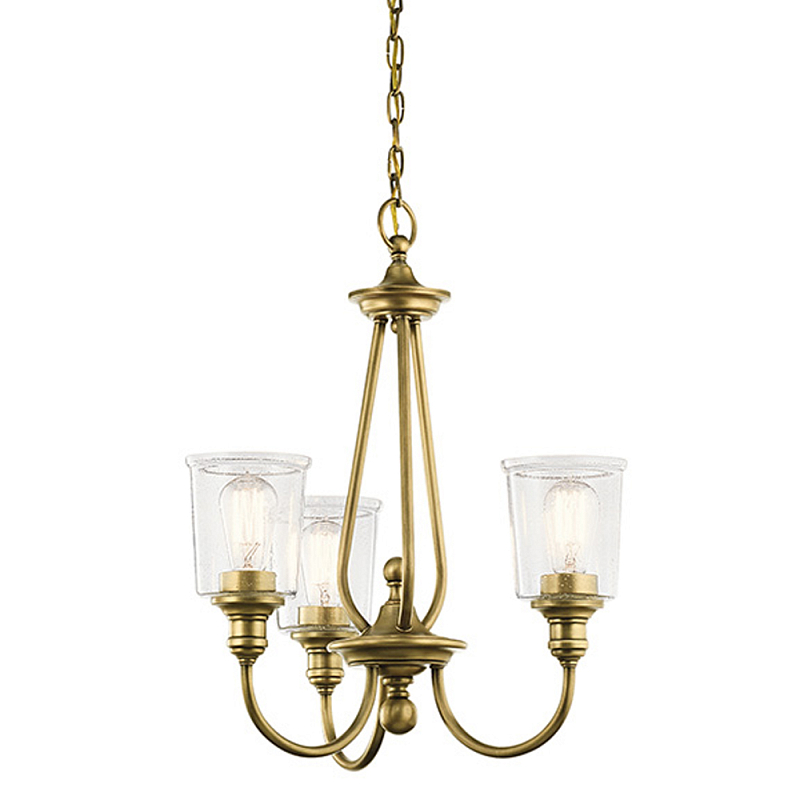 Люстра с прозрачными плафонами из пузырчатого стекла Kichler Латунь Прозрачное Стекло Никель в Ульяновске | Loft Concept 