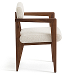 Кресло обеденное Alcove White Boucle из массива ореха варинант исполнения - 3 | Loft Concept в Ульяновске