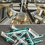 Дизайнерская люстра AQUA Blue Lagoon бирюзовое стекло несколько ярусов варинант исполнения - 3 | Loft Concept в Ульяновске