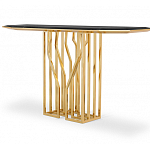 Консоль с чёрной столешницей и золотым фигурным основанием Cosmo варинант исполнения - 2 | Loft Concept в Ульяновске