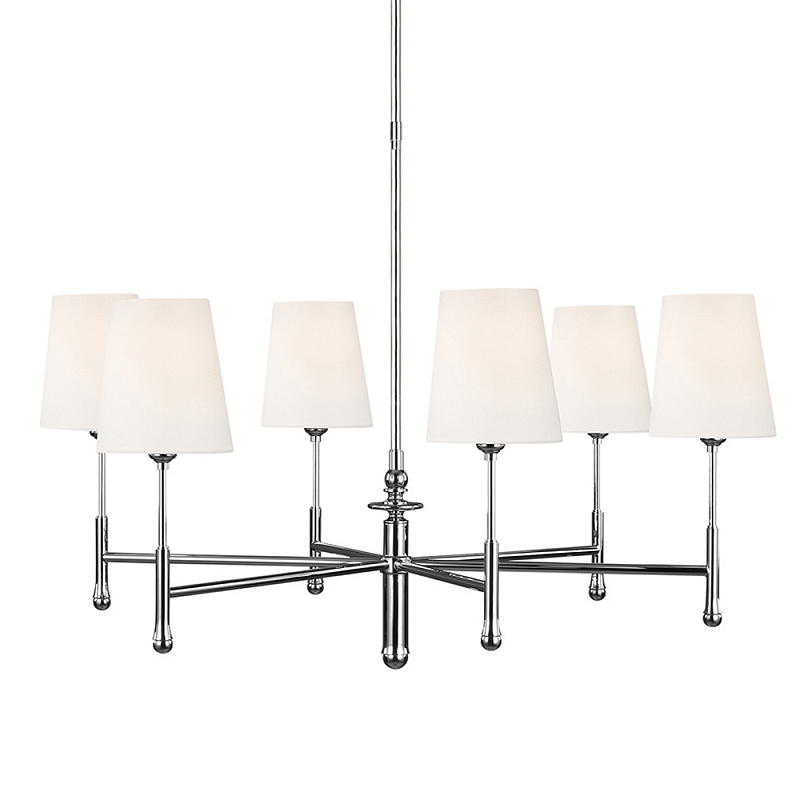 Люстра с 6-ю белыми конусными плафонам Generation Lighting Латунь Белый Бежевый в Ульяновске | Loft Concept 