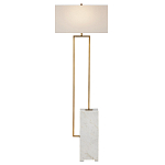 Торшер с прямоугольным абажуром на белом мраморном основании Asymmetry on Marble варинант исполнения - 1 | Loft Concept в Ульяновске