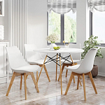 Стул с основой из пластика и мягким сиденьем Arvika White варинант исполнения - 8 | Loft Concept в Ульяновске