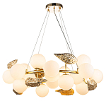 Люстра круглая на золотистом каркасе с белыми стеклянными плафонами Zest of Light варинант исполнения - 1 | Loft Concept в Ульяновске