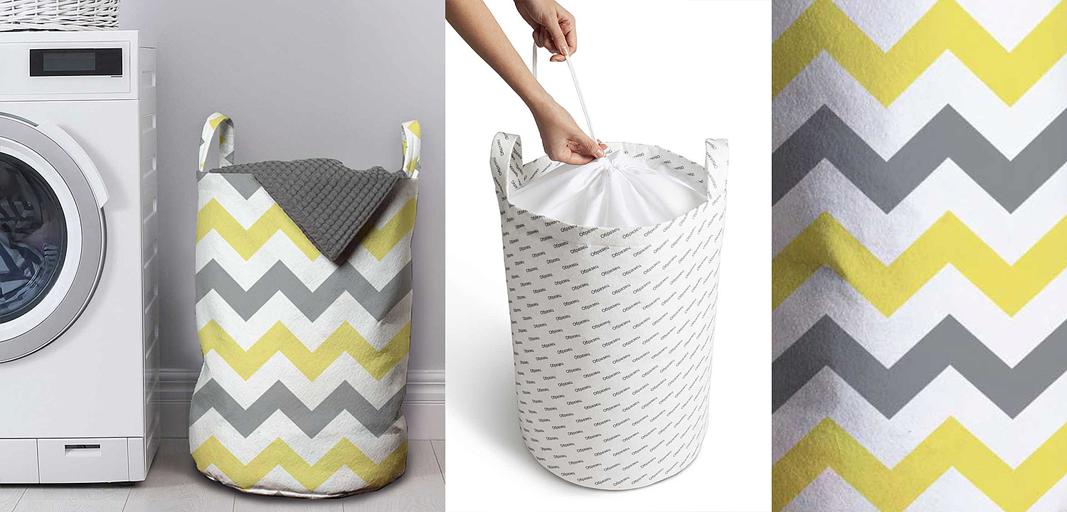 Корзина Mustard and Gray Chevron II Basket Корзина Mustard and Gray Chevron II Basket - Loft-Concept в Ульяновске