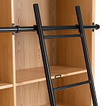 Книжный шкаф из массива сосны с металлической лестницей Burton Wood Cabinet варинант исполнения - 5 | Loft Concept в Ульяновске