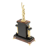 Часы настольные бронзовые из натурального камня Яшма с декором в виде Фемиды Themis Stone Clock варинант исполнения - 4 | Loft Concept в Ульяновске