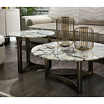 Столик журнальный с круглой мраморной столешницей Unique Stone Design варинант исполнения - 7 | Loft Concept в Ульяновске