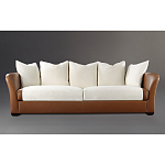 Элитарный современный диван Birmingham с кожаной спинкой варинант исполнения - 1 | Loft Concept в Ульяновске