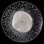 Бра с белым рельефным плафоном и стеклом с рисунком FLOW варинант исполнения - 3 | Loft Concept в Ульяновске