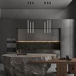 Подвсеной светильник светодиодный металлический цилиндрической формы черно-белый Trumpet tube варинант исполнения - 5 | Loft Concept в Ульяновске