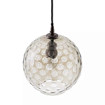 Подвесной светильник с плафоном в форме шара из стекла с рельефным узором Glass Pattern Lamp варинант исполнения - 1 | Loft Concept в Ульяновске
