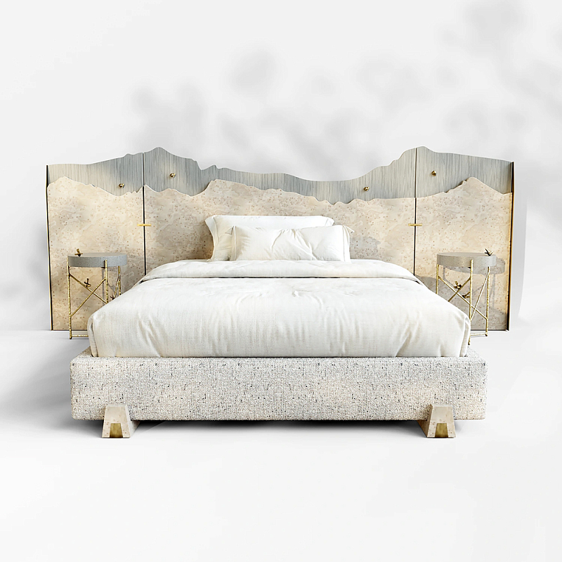 Кровать Okinawa Бежевый Лазурь в Ульяновске | Loft Concept 