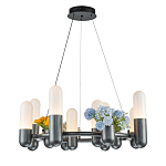 Люстра круглая серая с 8-ю светодиодными лампами Generosity варинант исполнения - 1 | Loft Concept в Ульяновске