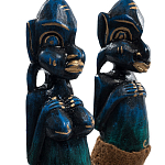 Комплект из 2-х деревянных статуэток Asmat Statuettes Dark Blue варинант исполнения - 3 | Loft Concept в Ульяновске
