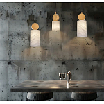 Подвесной светильник светодиодный с цилиндрическим плафоном Stone Helios варинант исполнения - 2 | Loft Concept в Ульяновске