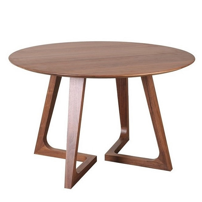 Обеденный стол круглый с изогнутыми ножками Godenza Round V Table Ясень в Ульяновске | Loft Concept 