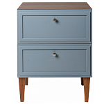 Тумба прикроватная серая из массива бука с 2-мя ящиками Wenge Light варинант исполнения - 2 | Loft Concept в Ульяновске