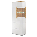 Шкаф-витрина с ящиками и 2-мя дверками с белым глянцевым фасадом Grace of Furniture варинант исполнения - 2 | Loft Concept в Ульяновске