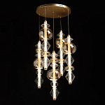 Люстра с плафонами из прозрачного и янтарного стекла в виде шаров и ромбов Gabriel Scott Luna варинант исполнения - 3 | Loft Concept в Ульяновске