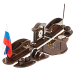 Настольный письменный набор с часами из природного камня обсидиана Competent Leader варинант исполнения - 2 | Loft Concept в Ульяновске