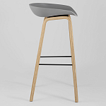Барный стул на ножках из натурального дерева Boras Grey варинант исполнения - 2 | Loft Concept в Ульяновске