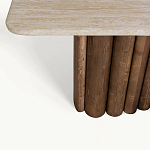 Консоль с овальной столешницей и фактурным деревянным основанием Enzo варинант исполнения - 3 | Loft Concept в Ульяновске