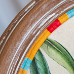 Стул бежевый в разноцветную полоску из натурального бука с изображением птиц и цветов Blooming Birds Colorful Stripes Chair варинант исполнения - 6 | Loft Concept в Ульяновске